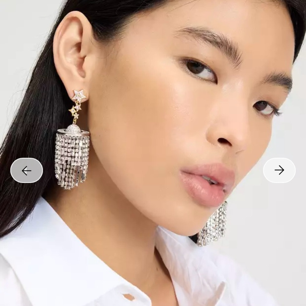 Kate Spade RARE SPACE CADET CELESTIAL Statement Tassel Drop Earrings NWT !